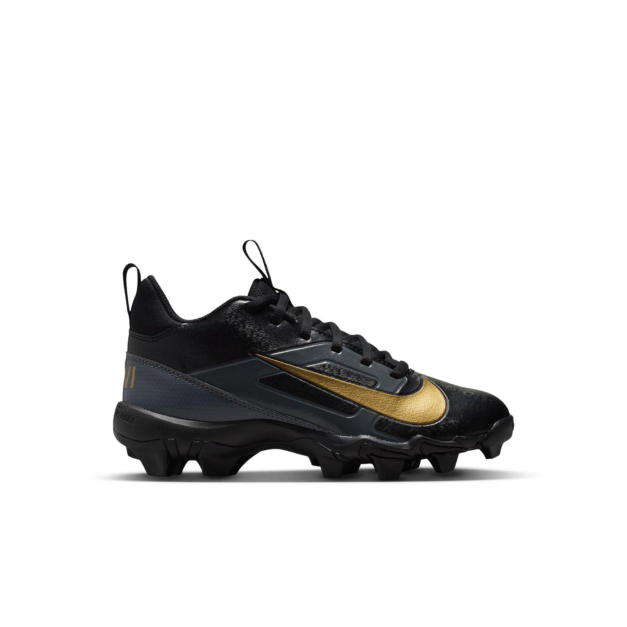 Nike Alpha Shark Saquan Barkley "Black/Metallic Gold" Preschool Kids' Cleat - BLACK/GOLD